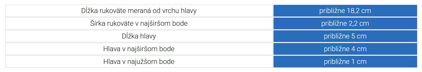 rozmery kladivka pre neurológov